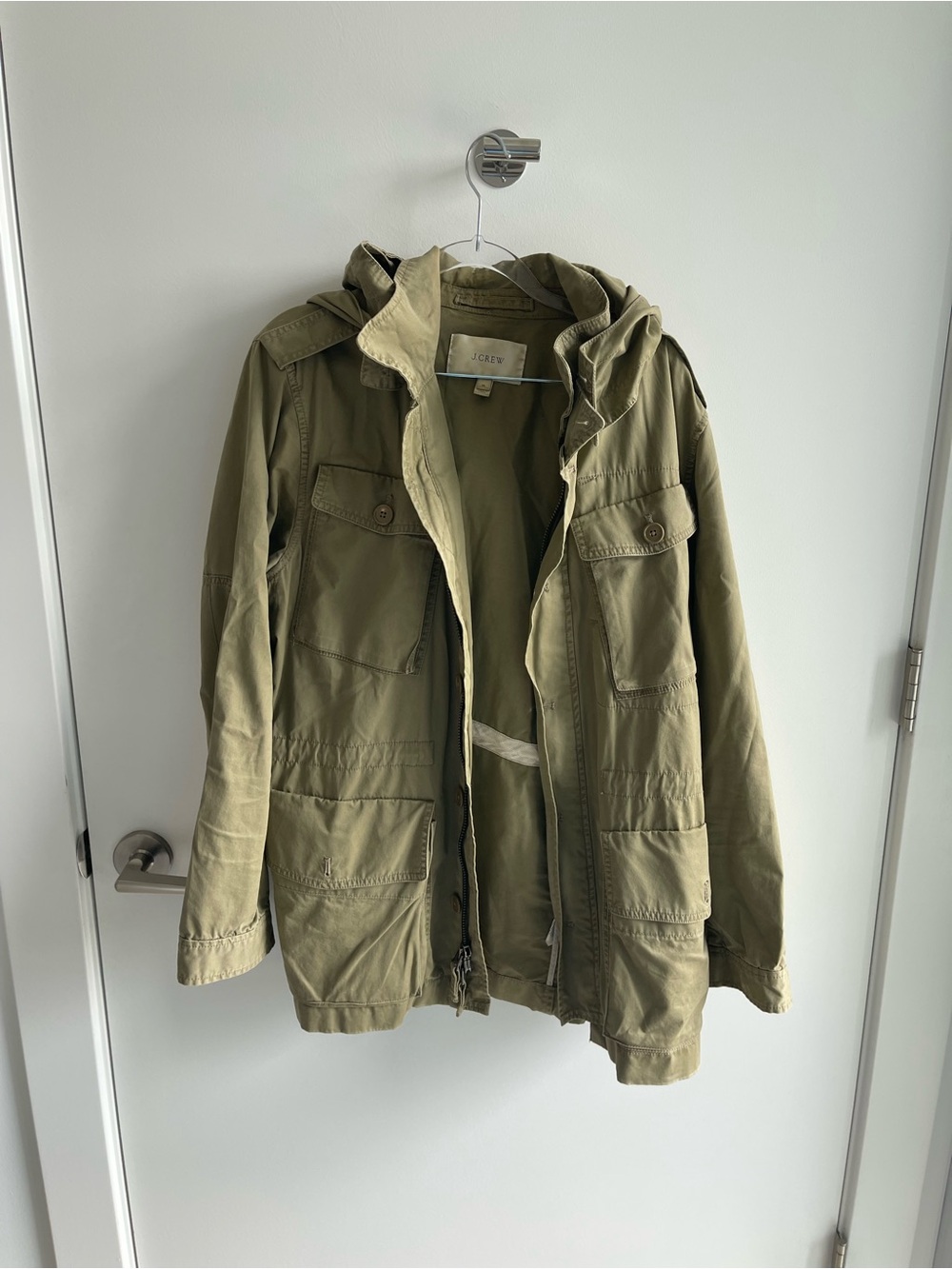 J.Crew Olive Green Hooded Field Jacket